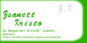 zsanett kristo business card